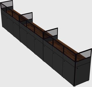 Shared rectangular cubicle