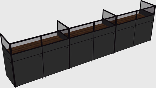 Shared rectangular cubicle