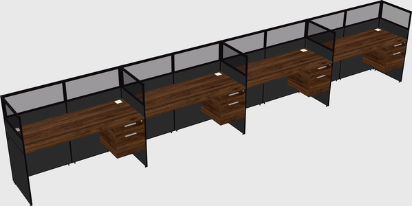 Shared rectangular cubicle