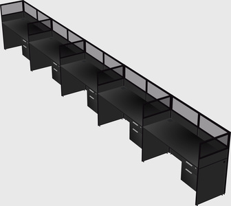 Shared rectangular cubicle