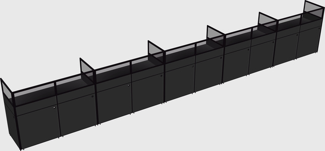 Shared rectangular cubicle