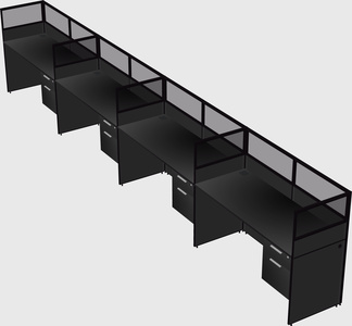 Shared rectangular cubicle