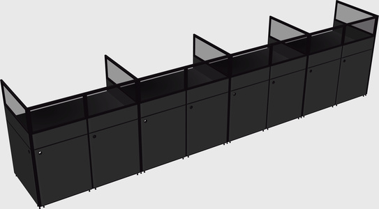 Shared rectangular cubicle