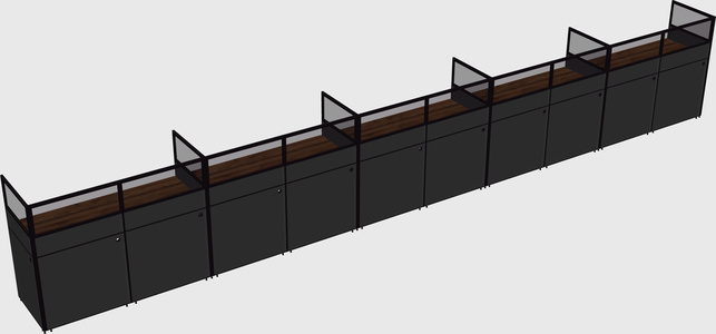 Shared rectangular cubicle