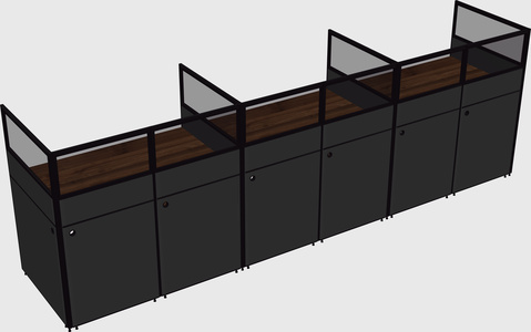 Shared rectangular cubicle