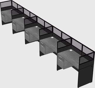 Shared rectangular cubicle