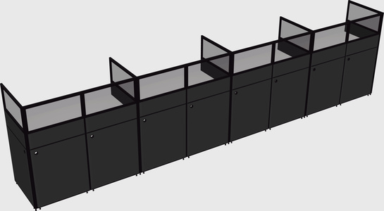 Shared rectangular cubicle