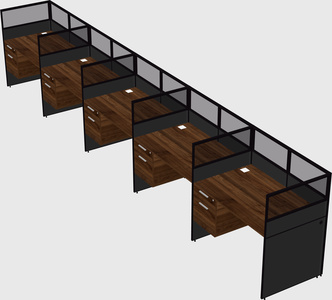 Shared rectangular cubicle