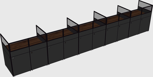 Shared rectangular cubicle