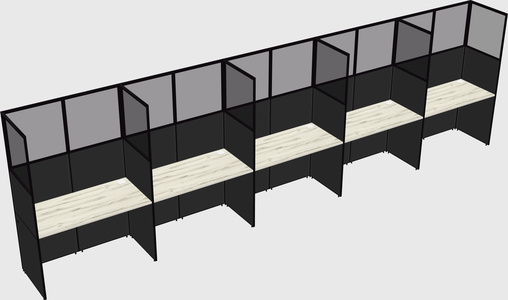 Shared rectangular cubicle