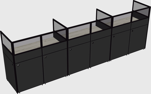 Shared rectangular cubicle