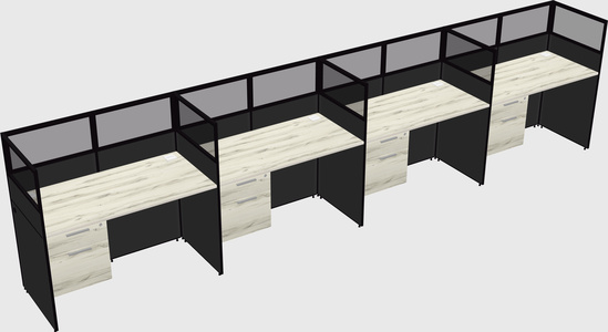 Shared rectangular cubicle