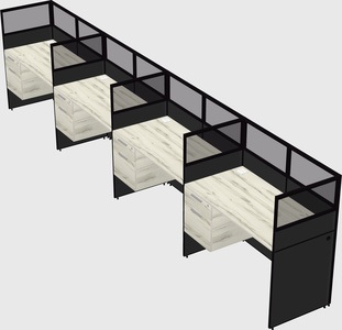 Shared rectangular cubicle
