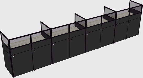Shared rectangular cubicle