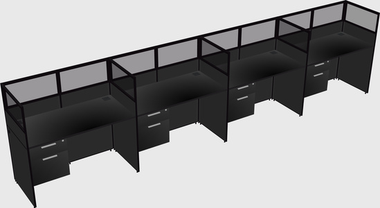 Shared rectangular cubicle