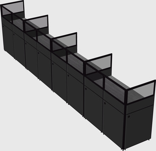 Shared rectangular cubicle