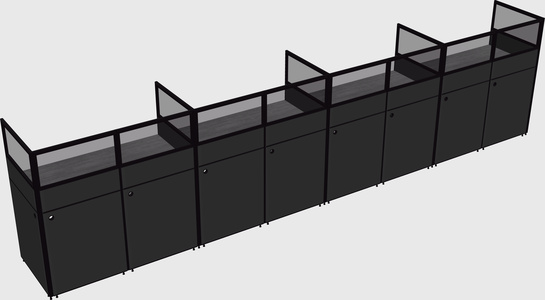 Shared rectangular cubicle