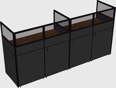 Shared rectangular cubicle