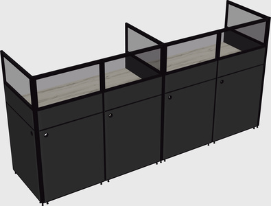 Shared rectangular cubicle
