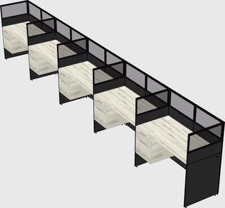 Shared rectangular cubicle