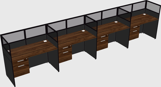 Shared rectangular cubicle