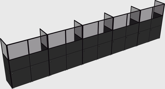 Shared rectangular cubicle