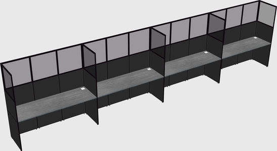 Shared rectangular cubicle