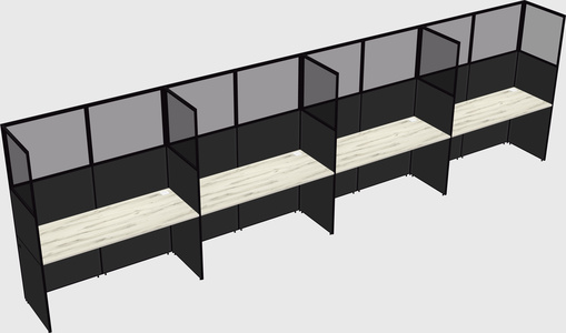Shared rectangular cubicle