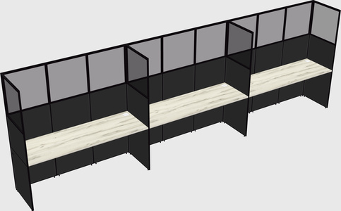 Shared rectangular cubicle