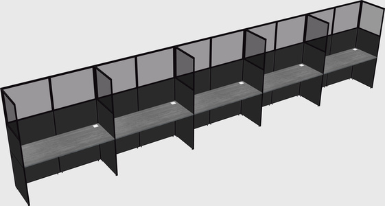 Shared rectangular cubicle