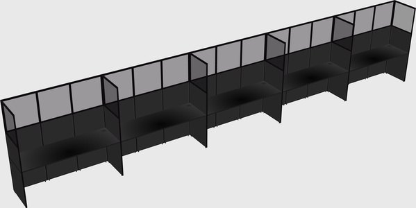 Shared rectangular cubicle