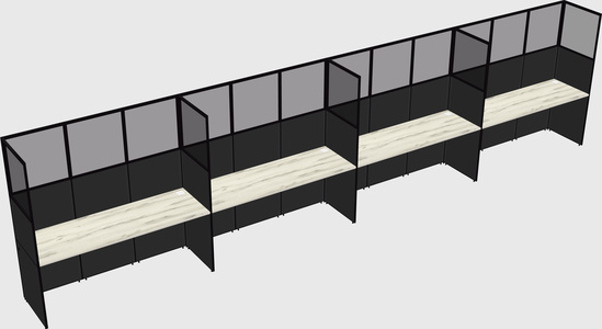 Shared rectangular cubicle