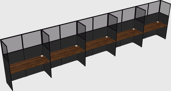 Shared rectangular cubicle
