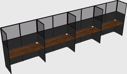Shared rectangular cubicle