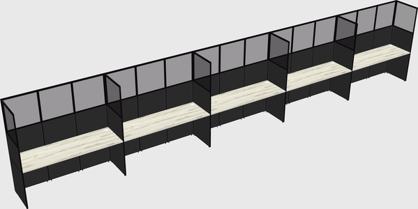 Shared rectangular cubicle