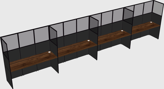 Shared rectangular cubicle