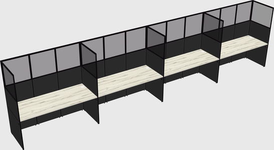 Shared rectangular cubicle
