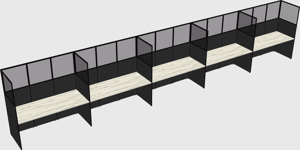 Shared rectangular cubicle