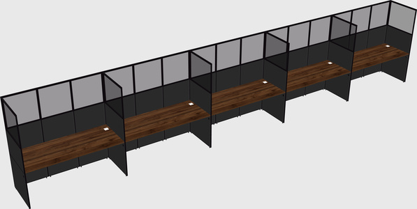 Shared rectangular cubicle
