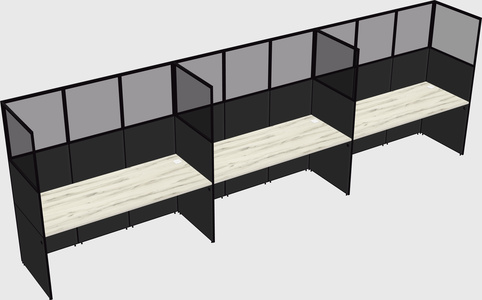 Shared rectangular cubicle