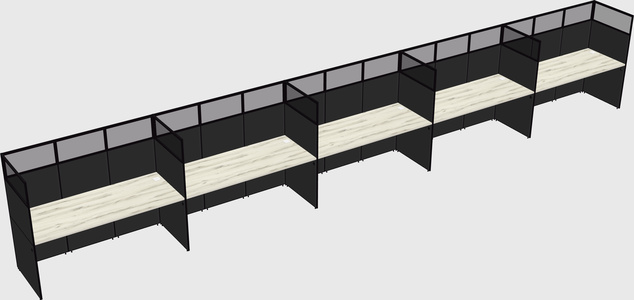 Shared rectangular cubicle