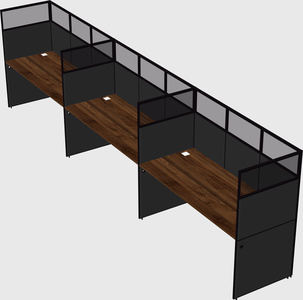 Shared rectangular cubicle