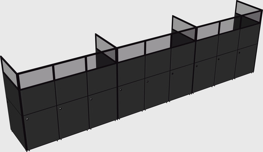Shared rectangular cubicle