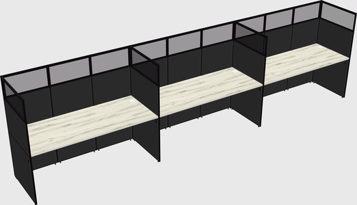 Shared rectangular cubicle
