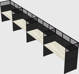 Shared rectangular cubicle
