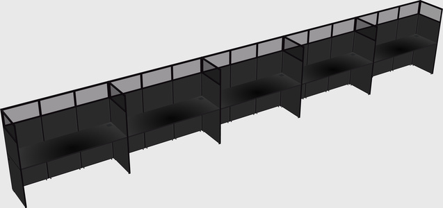 Shared rectangular cubicle