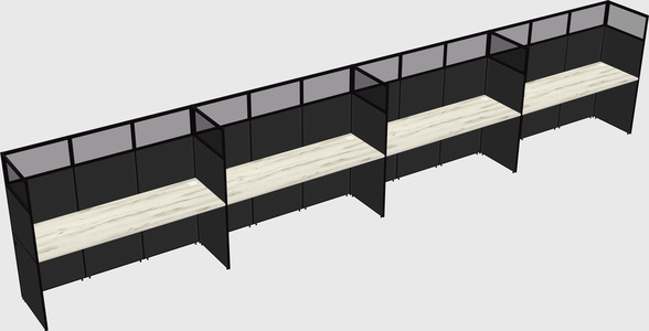 Shared rectangular cubicle
