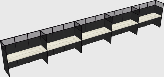 Shared rectangular cubicle