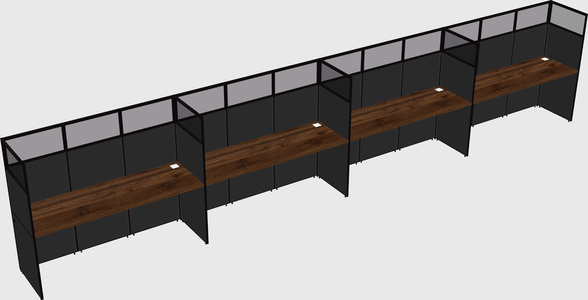 Shared rectangular cubicle