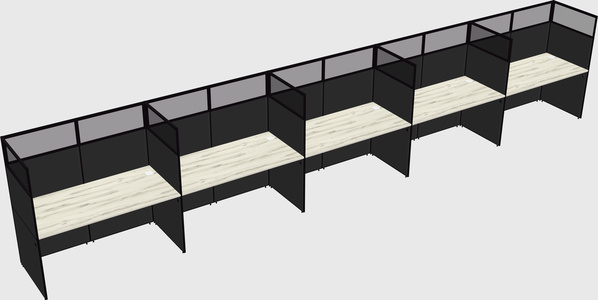 Shared rectangular cubicle